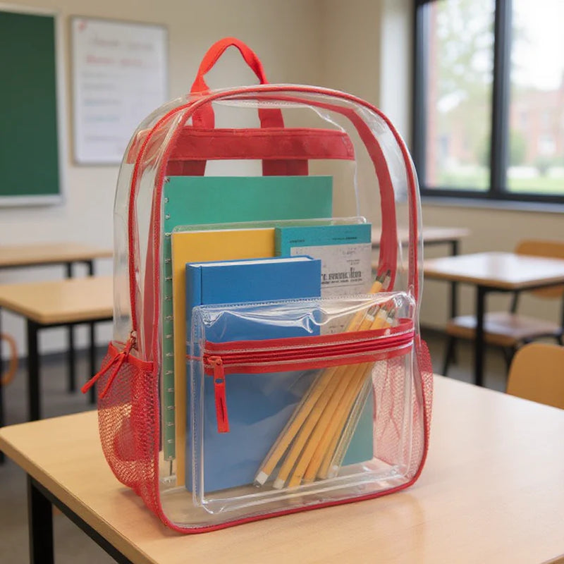17 Inch Classic Clear Backpack - 5 Colors