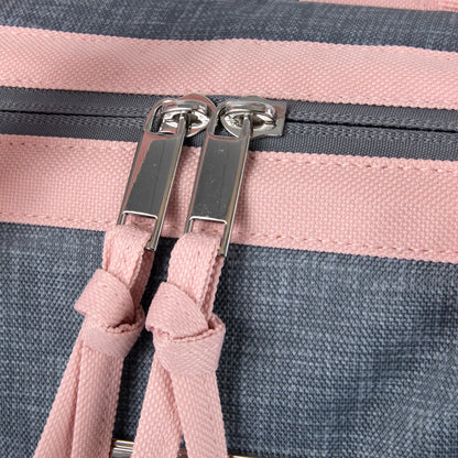 Baby Essentials Two-Tone Wide Opening Diaper Bag Backpack with Changing Pad and Stroller Straps
