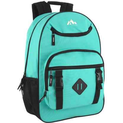 18 Inch Double Buckle Backpack with Laptop Section - 3 Colors