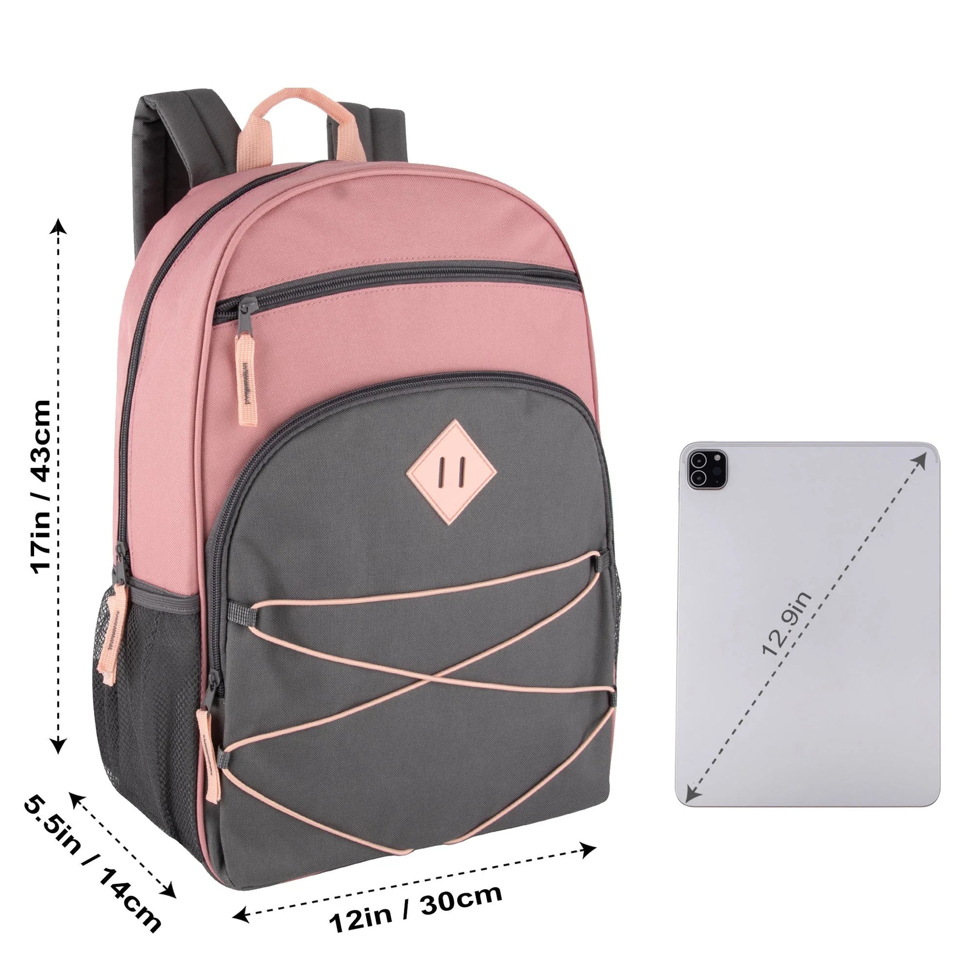 17-Inch Multi Pocket Bungee Backpack - 3 Girl Colors