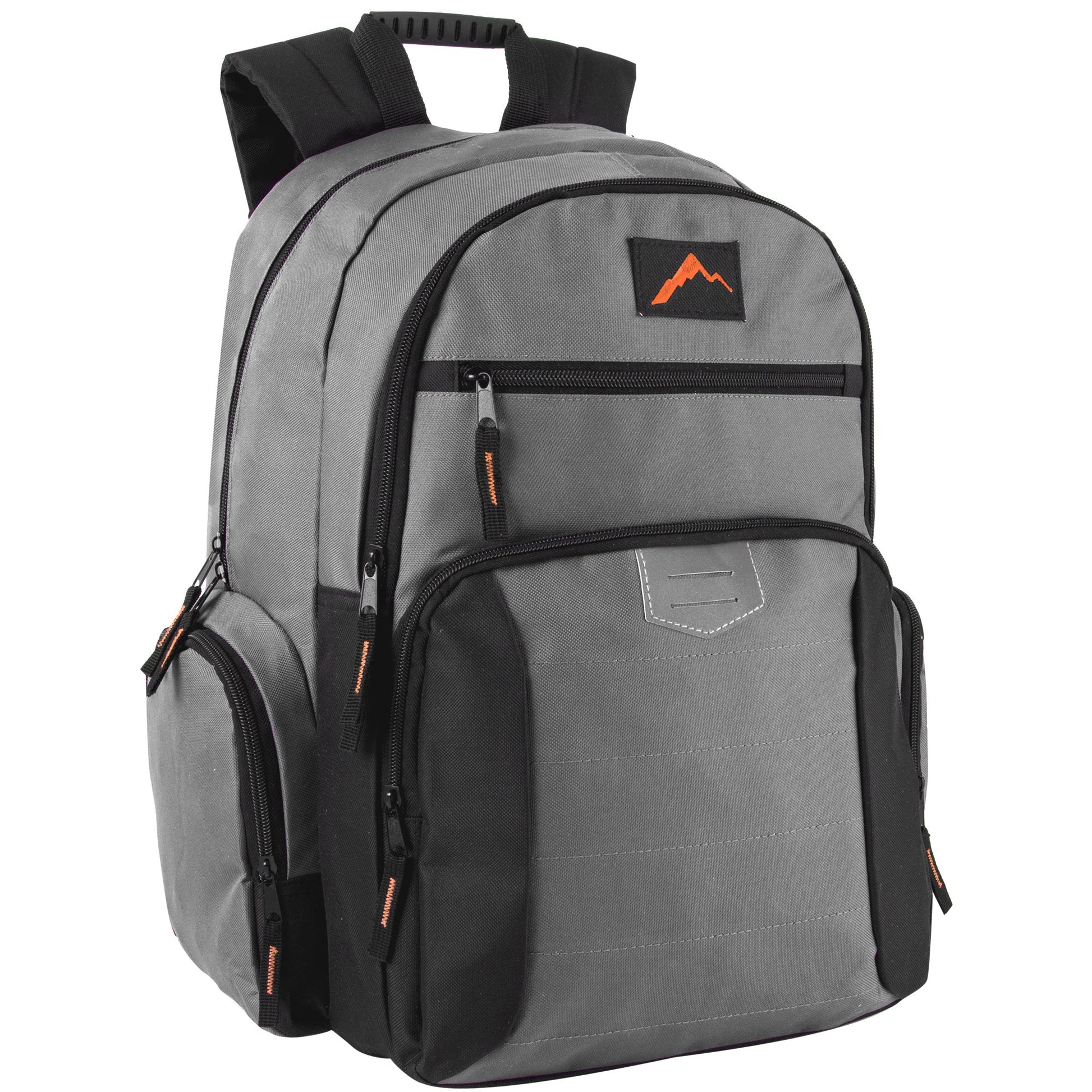 18-Inch Reflective Multi Pocket Backpack with Laptop Section - 4 Dark Colors
