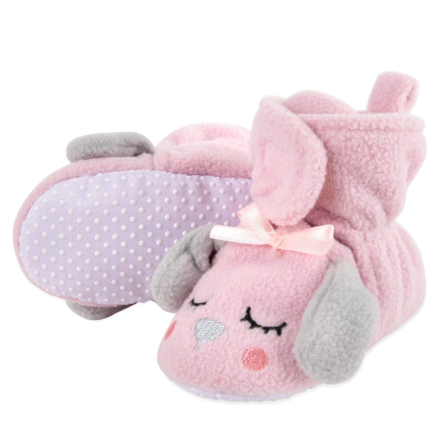 Fleece Baby Booties - Cozy Pink Puppy