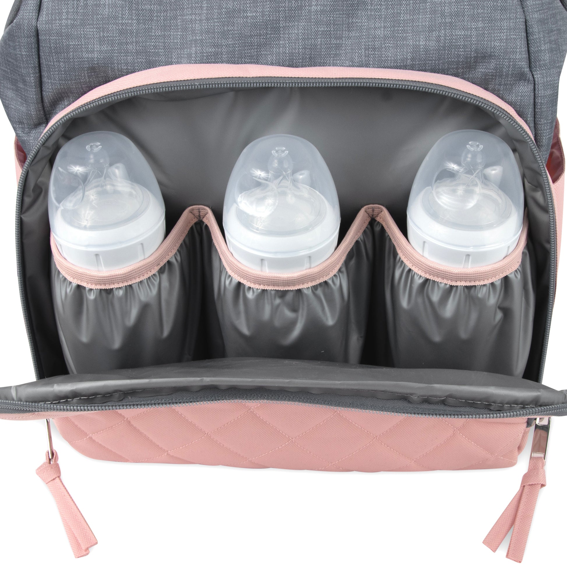 Baby Essentials Two-Tone Wide Opening Diaper Bag Backpack with Changing Pad and Stroller Straps