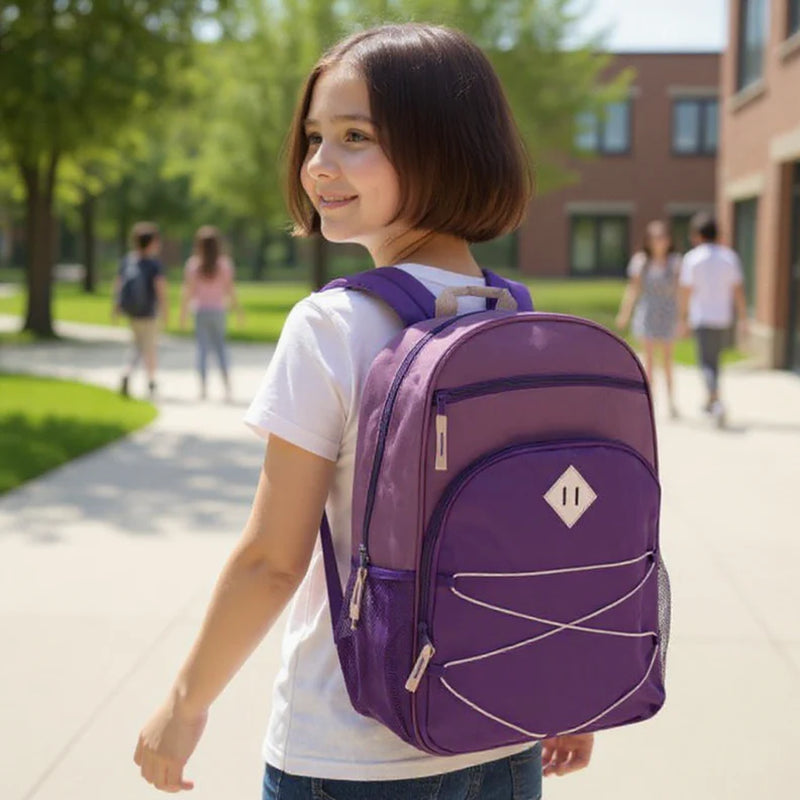 17-Inch Multi Pocket Bungee Backpack - 3 Girl Colors