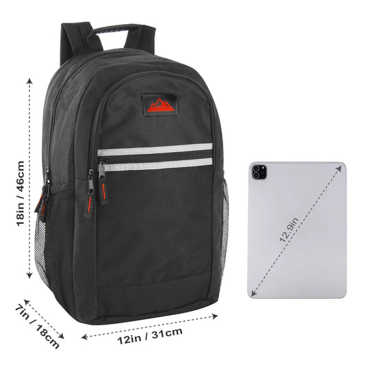 18 Inch Multi-Pocket Reflective Backpack - 5 Colors