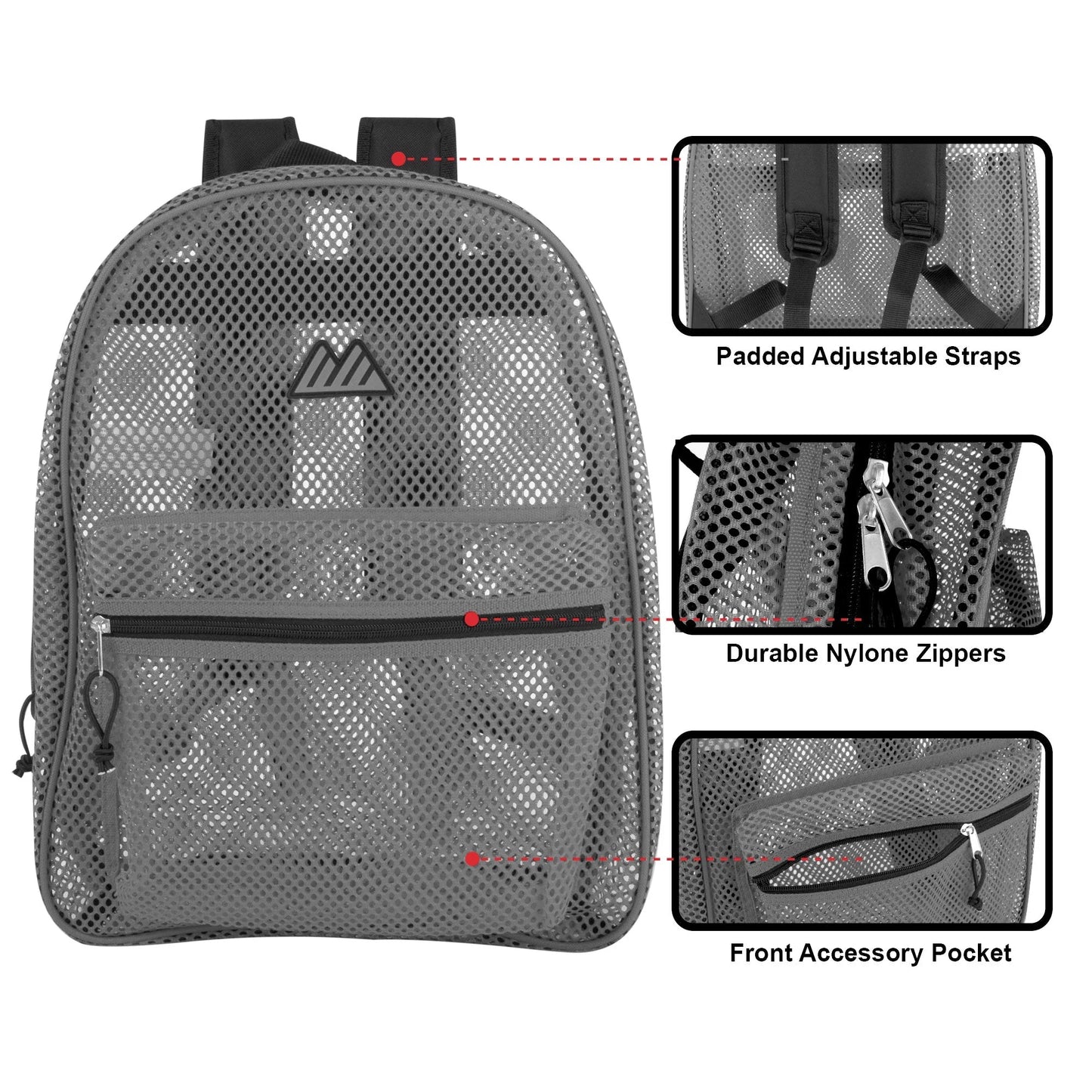 17-Inch Premium Mesh Backpack - 3 Colors