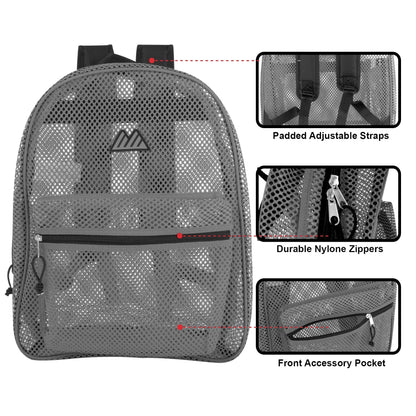 17-Inch Premium Mesh Backpack - 3 Colors