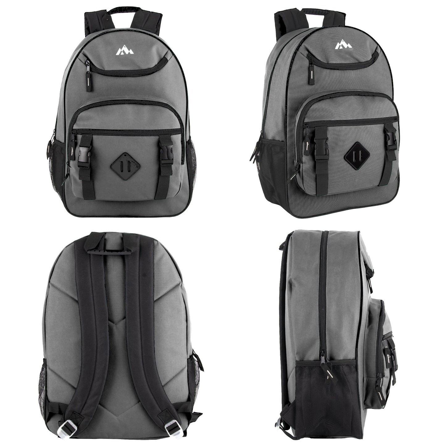 18 Inch Double Buckle Backpack with Laptop Section - 4 Colors