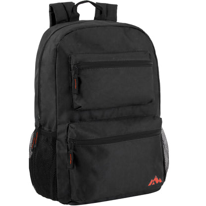 17 Inch Double Front Pocket Backpack - 4 Colors
