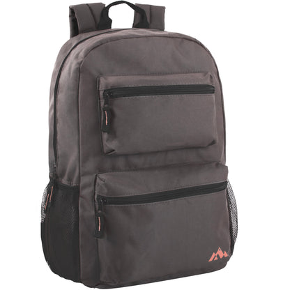 17 Inch Double Front Pocket Backpack - 4 Colors