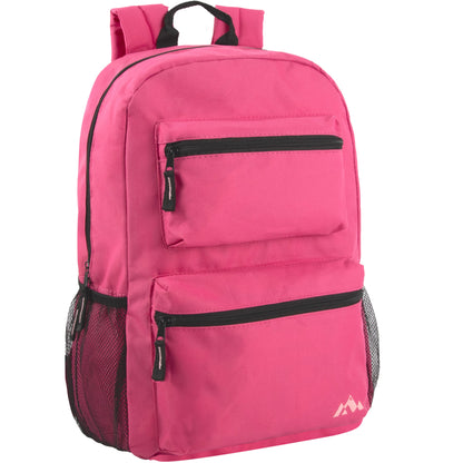 17 Inch Double Front Pocket Backpack - 3 Pastel Colors