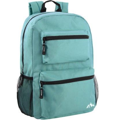 17 Inch Double Front Pocket Backpack - 3 Pastel Colors
