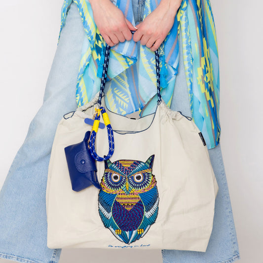 Embroidered Owl Rope Nylon Tote Bag – Durable Casual Shoulder Bag for Everyday Use