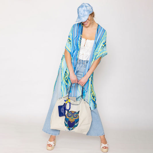 Embroidered Owl Rope Nylon Tote Bag – Durable Casual Shoulder Bag for Everyday Use