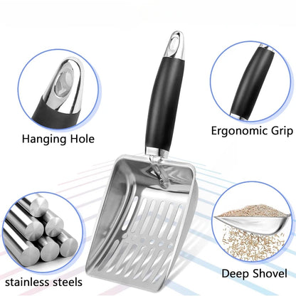 Litter Scoop for Pets – Heavy-Duty & Rust-Resistant Cat Litter Cleaner