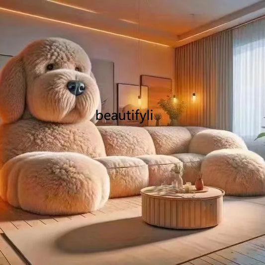 Teddy Dog Animal Sofa Plush Creative Apartment Size