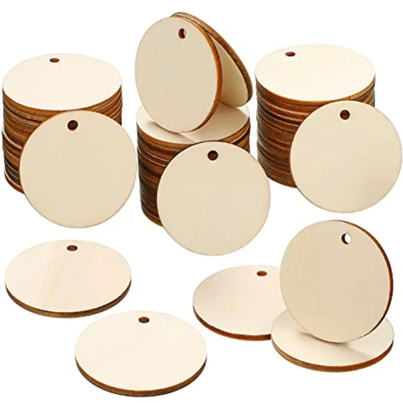 Wood Slice Christmas Ornaments – Natural Holiday Tree Decorations Set (10nos)