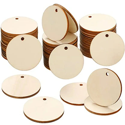 Wood Slice Christmas Ornaments – Natural Holiday Tree Decorations Set (10nos)
