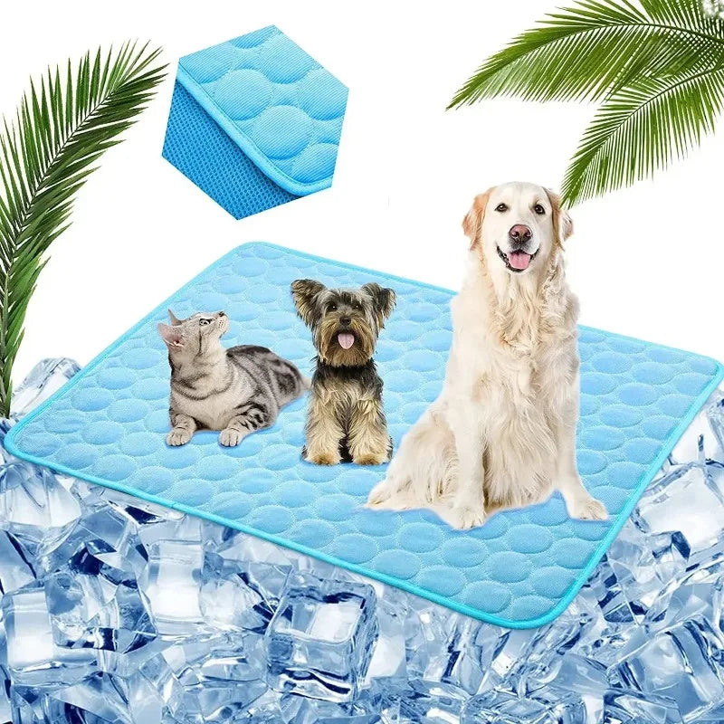 Pet Ice Silk Cooling Mat for Summer Comfort