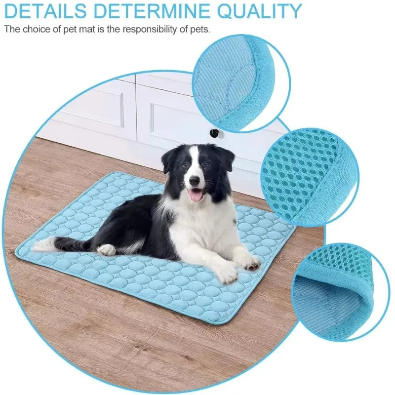 Pet Ice Silk Cooling Mat for Summer Comfort