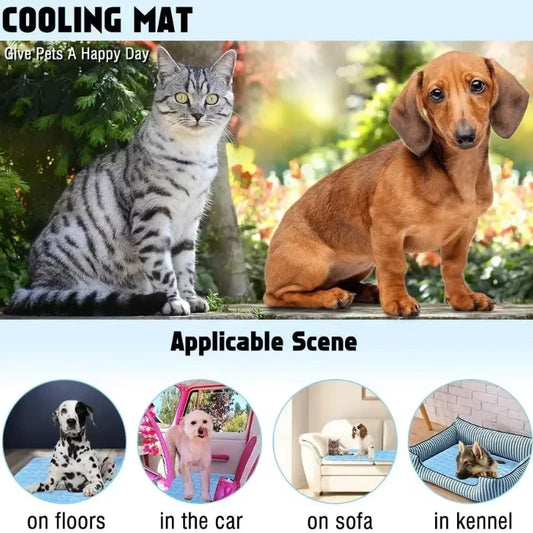Pet Ice Silk Cooling Mat for Summer Comfort