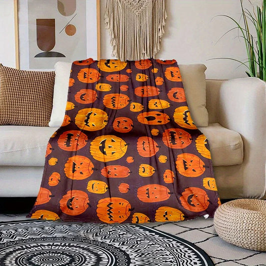 Halloween Plush Blanket for Couch, Bed & Gifting Spooky Soft