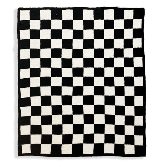 Reversible Checkerboard Patterned Throw Blanket – Soft Cozy Double-Sided Sofa & Bed Blanket