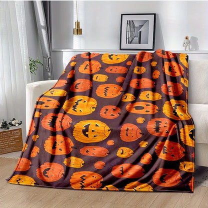 Halloween Plush Blanket for Couch, Bed & Gifting Spooky Soft