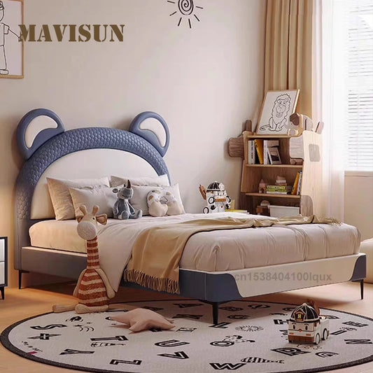 Minimalist Cute Bear Ear Kids Bed with Eco-Friendly Design