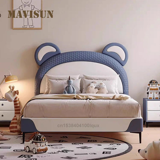 Minimalist Cute Bear Ear Kids Bed with Eco-Friendly Design