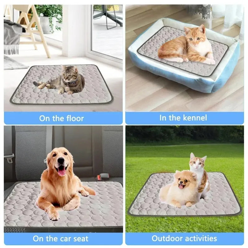 Pet Ice Silk Cooling Mat for Summer Comfort