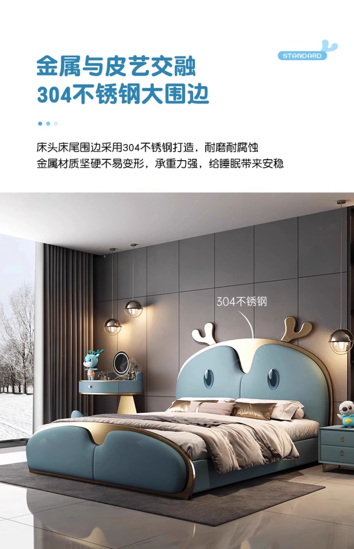 Sex Queen Bed Frames With Headboard Bedroom Furniture (180X200cm)