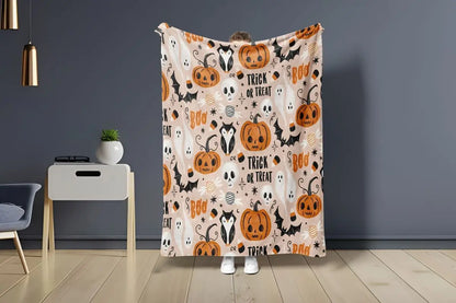 Halloween Plush Blanket for Couch, Bed & Gifting Spooky Soft