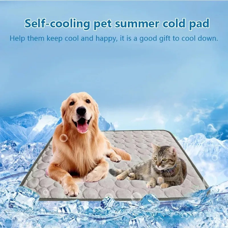 Pet Ice Silk Cooling Mat for Summer Comfort