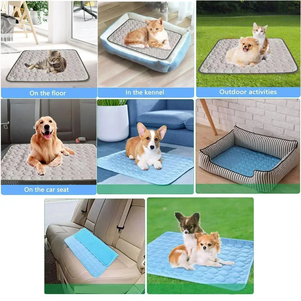 Pet Ice Silk Cooling Mat for Summer Comfort