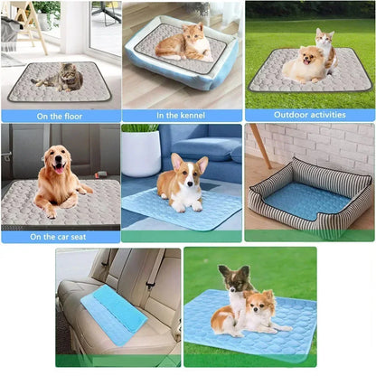 Pet Ice Silk Cooling Mat for Summer Comfort