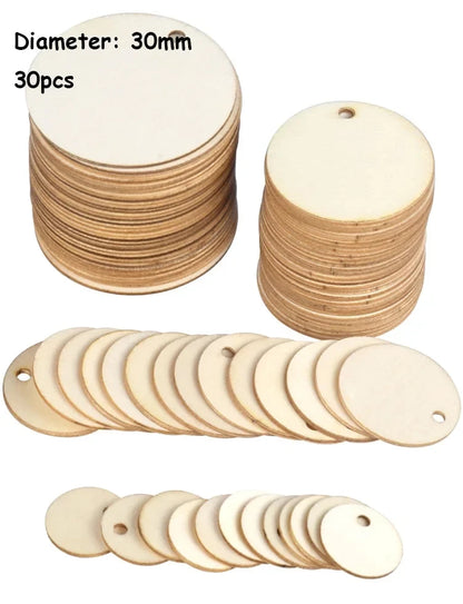 Wood Slice Christmas Ornaments – Natural Holiday Tree Decorations Set (10nos)