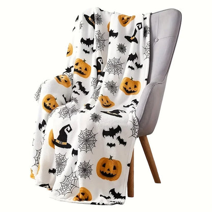 Halloween Throw Blanket with Spooky Seasonal Design – Soft & Warm Fleece