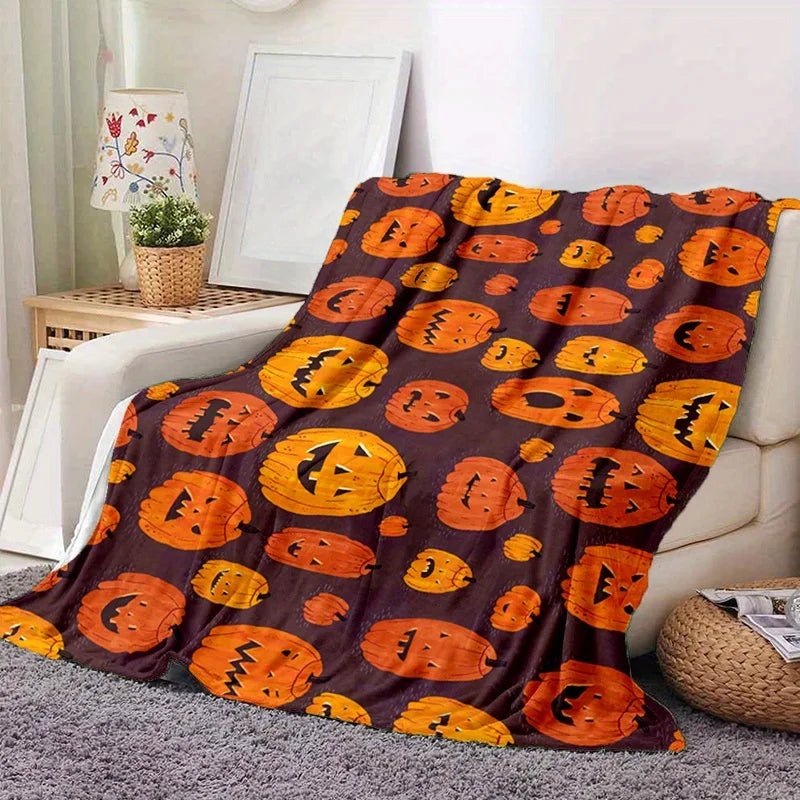 Halloween Plush Blanket for Couch, Bed & Gifting Spooky Soft
