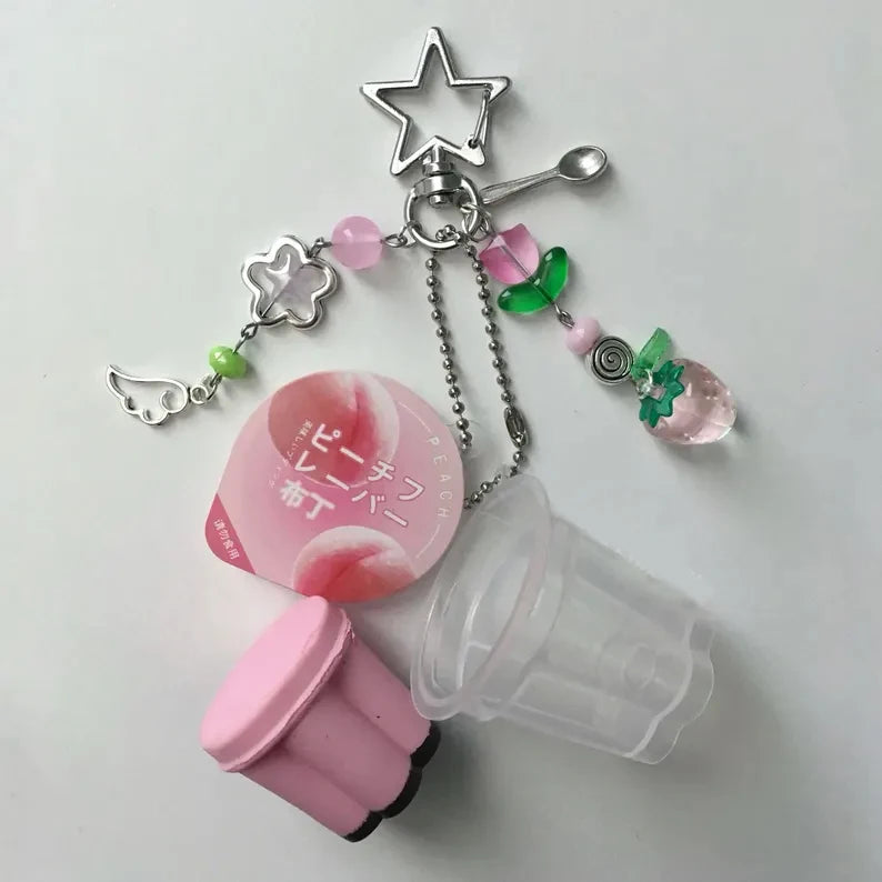 Aesthetic Keychains – Japanese Pudding Keychain Cute Dessert Charm