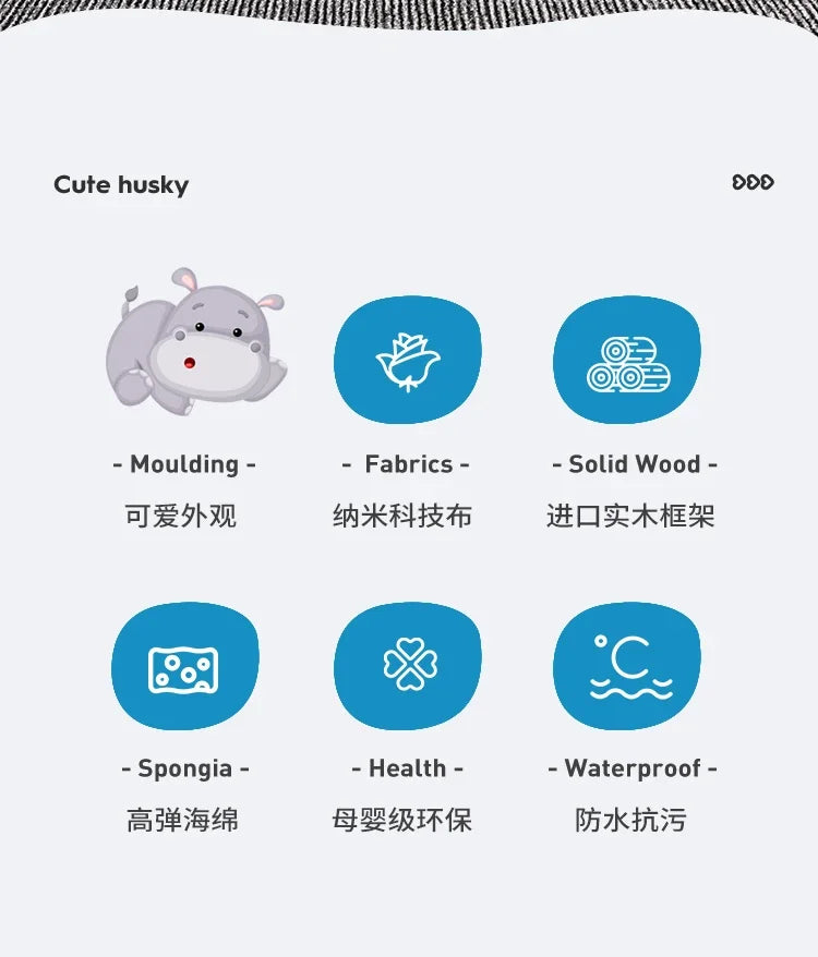 Horse Baby Boy Children's Bed Technology Cloth Modern Gray