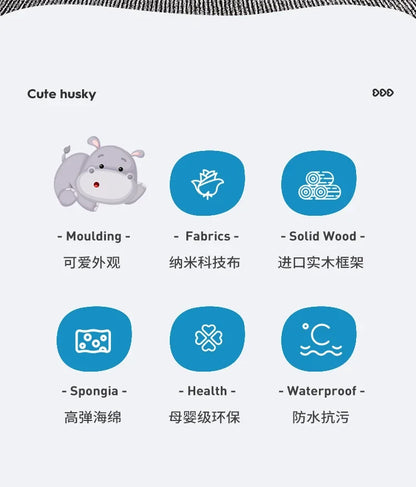 Horse Baby Boy Children's Bed Technology Cloth Modern Gray