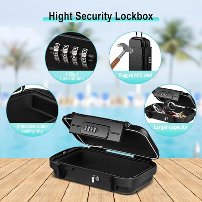 Travel Safe Lock Box Portable Anti-Theft Beach Safe with Chain