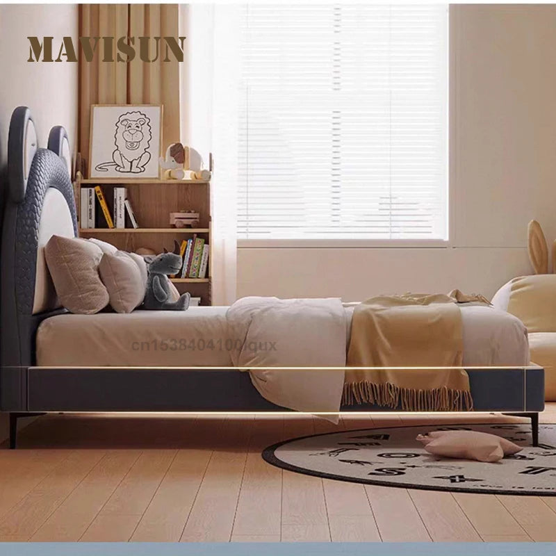 Minimalist Cute Bear Ear Kids Bed with Eco-Friendly Design