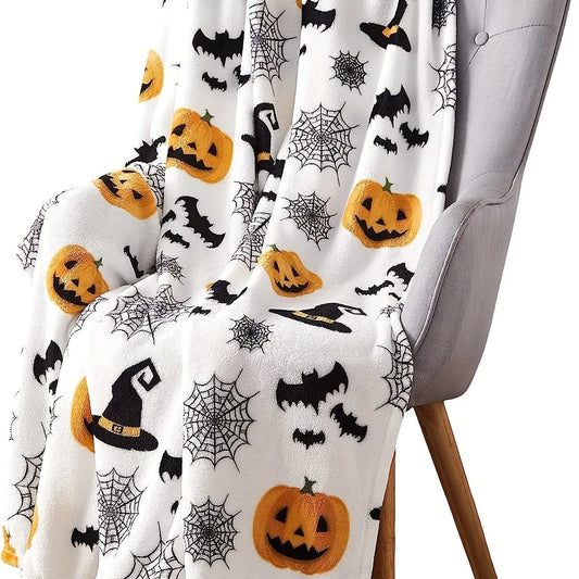 Halloween Throw Blanket with Spooky Seasonal Design – Soft & Warm Fleece