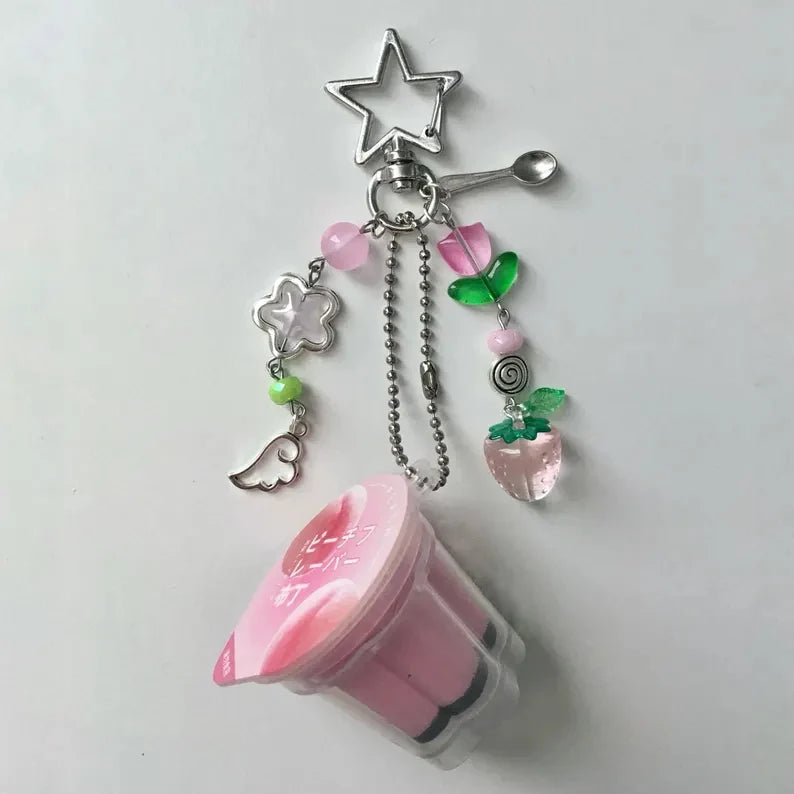 Aesthetic Keychains – Japanese Pudding Keychain Cute Dessert Charm