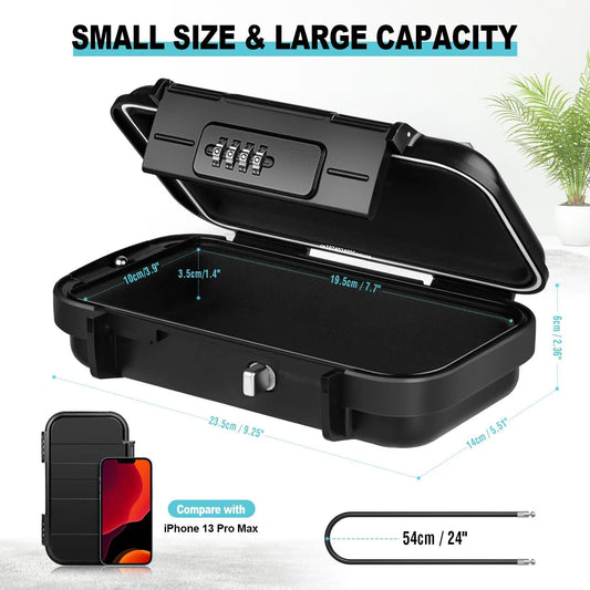 Travel Safe Lock Box Portable Anti-Theft Beach Safe with Chain