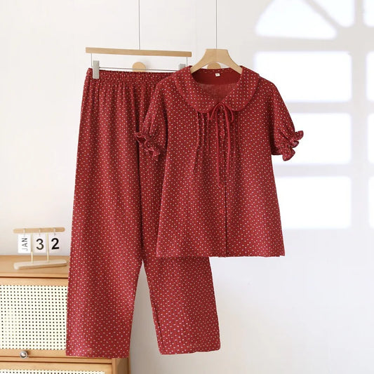 100% Cotton Pajama Set – Breathable & Soft Sleepwear for Women