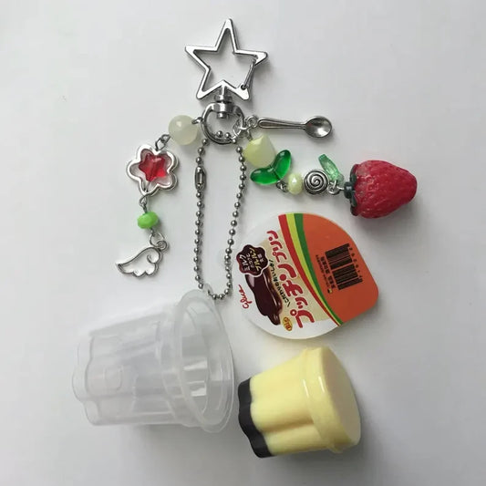 Aesthetic Keychains – Japanese Pudding Keychain Cute Dessert Charm
