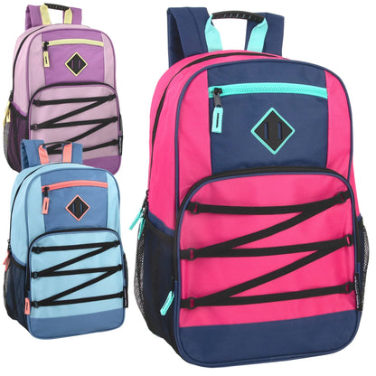 19 Inch Dome Bungee Backpack with Laptop Section - Girls Assortment
